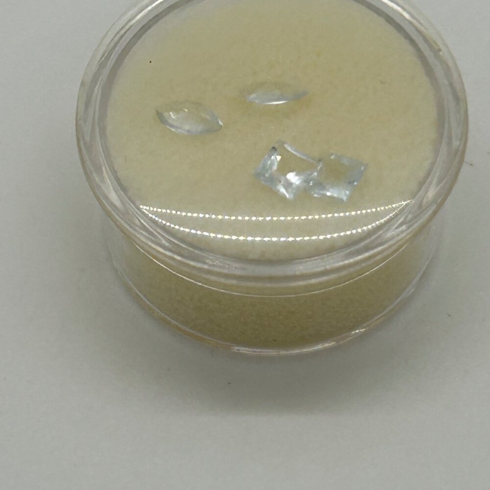 Natural Aquamarine Loose Gemstone Lot 2 Princess Square 2 Marquise Leaf Cut - Picture 8 of 11